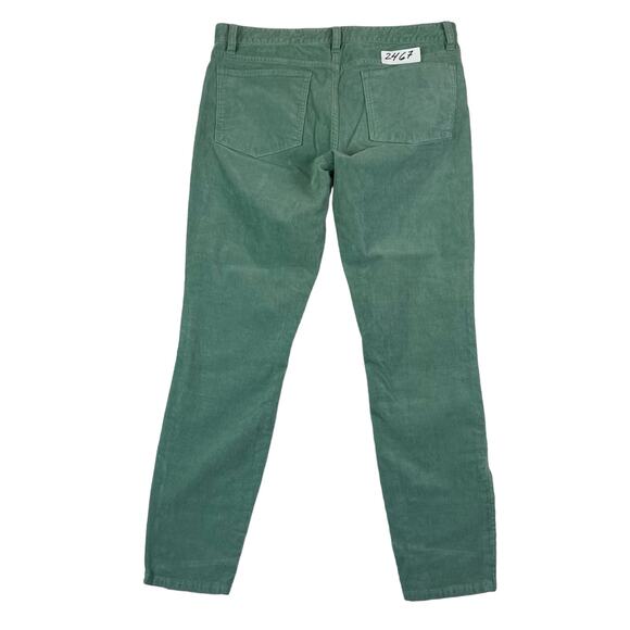J. Crew Jeans Corduroy Pants Womens Size 30 Soft Green Toothpick Zip Hems - Picture 3 of 11
